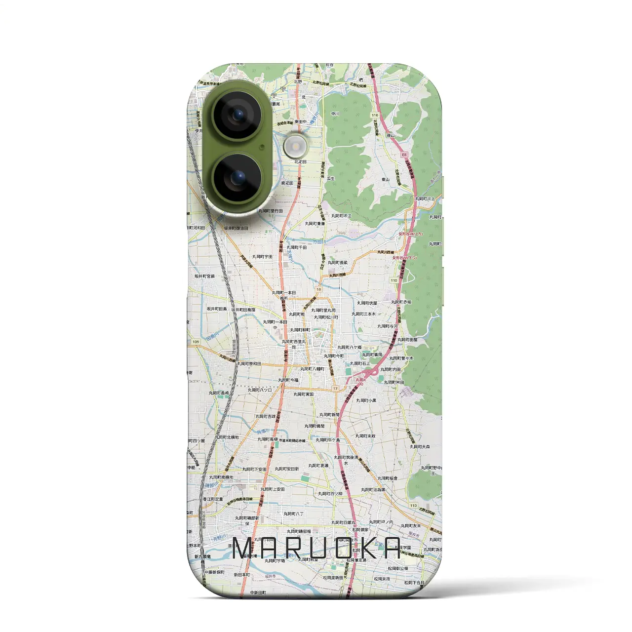 【丸岡(福井県)】地図柄iPhoneケース(バックカバータイプ)