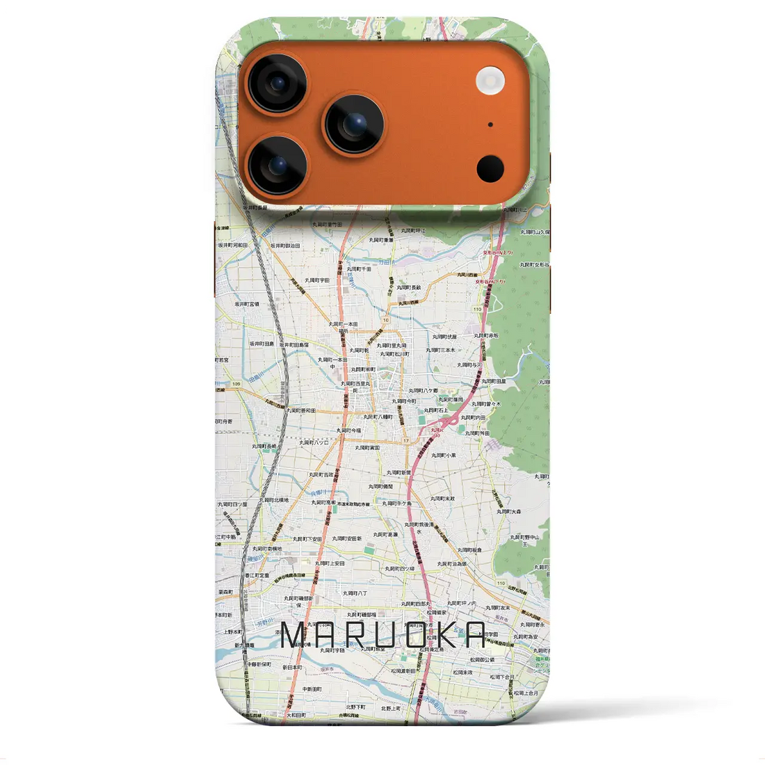 【丸岡(福井県)】地図柄iPhoneケース(バックカバータイプ)