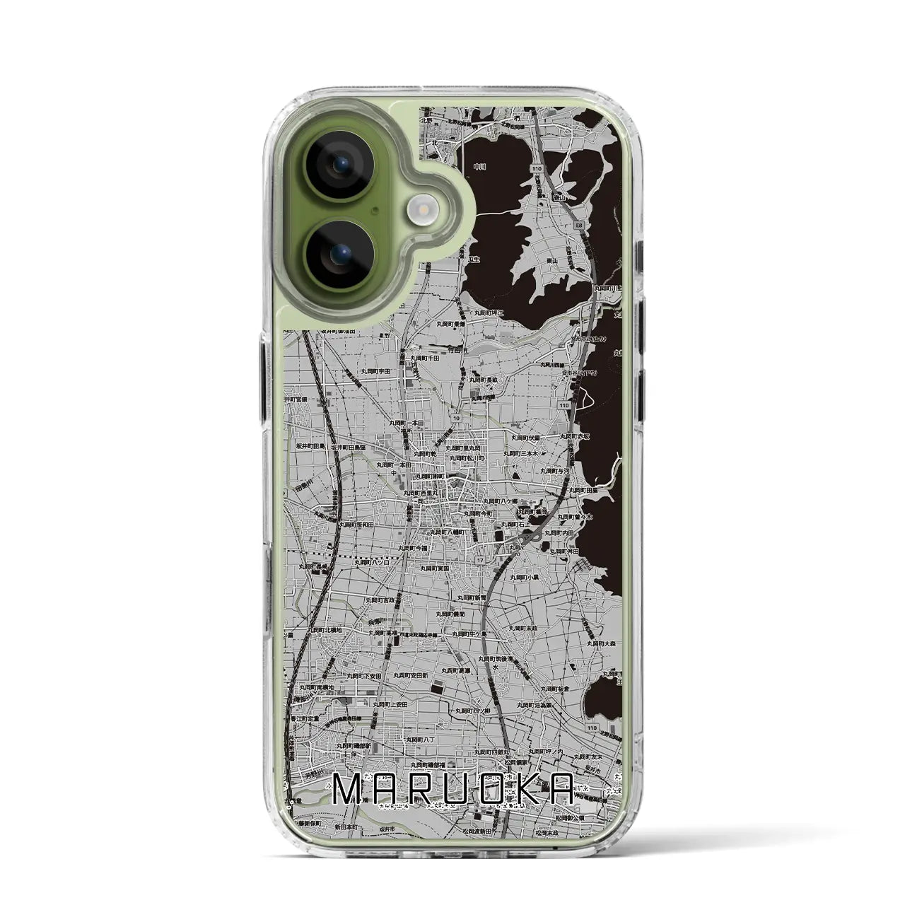 【丸岡(福井県)】地図柄iPhoneケース(MagSafeタイプ)モノトーン・iPhone 17 Pro Max 用