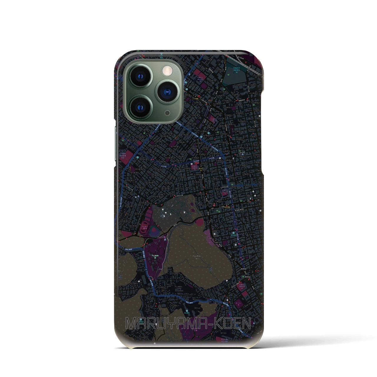 【円山公園(北海道)】地図柄iPhoneケース(バックカバータイプ)