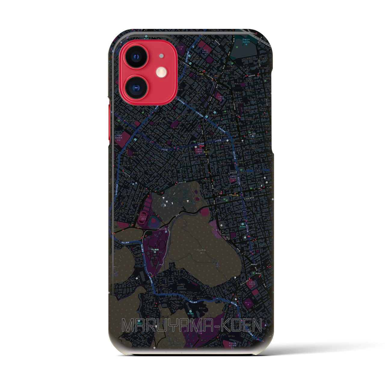 【円山公園(北海道)】地図柄iPhoneケース(バックカバータイプ)