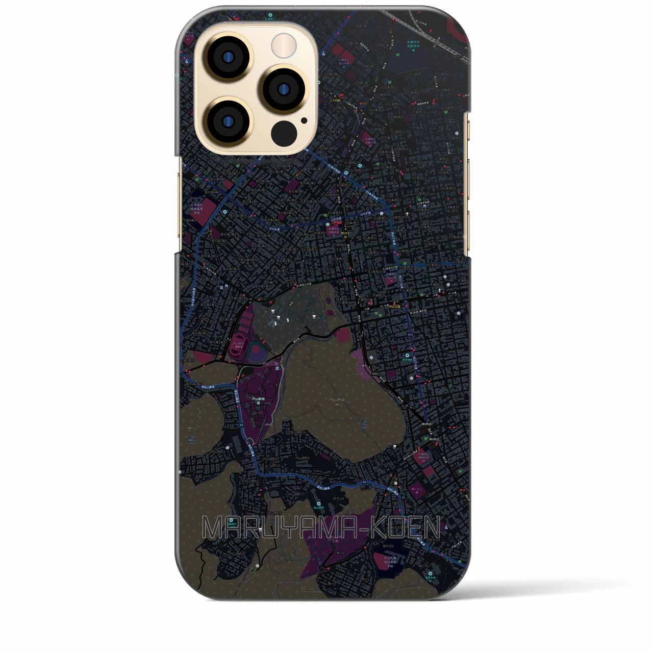 【円山公園(北海道)】地図柄iPhoneケース(バックカバータイプ)