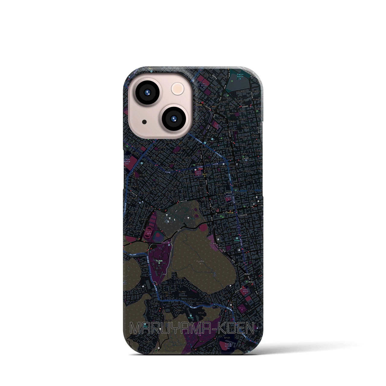 【円山公園(北海道)】地図柄iPhoneケース(バックカバータイプ)
