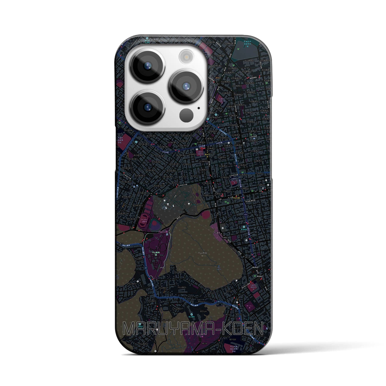 【円山公園(北海道)】地図柄iPhoneケース(バックカバータイプ)