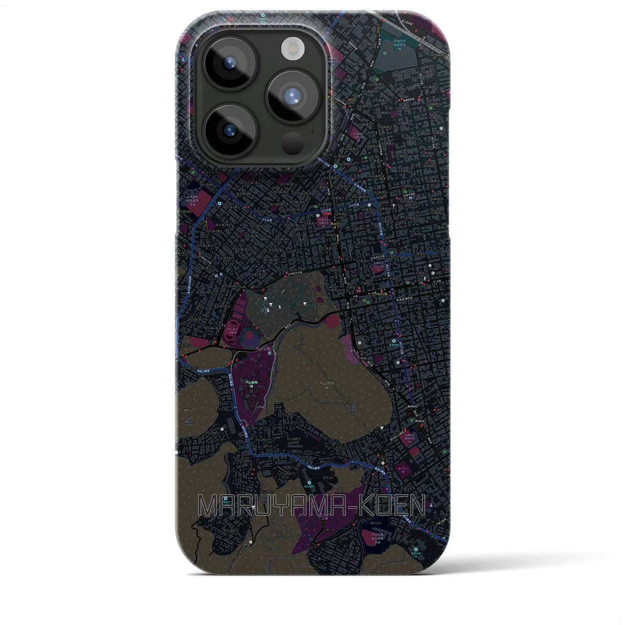 【円山公園(北海道)】地図柄iPhoneケース(バックカバータイプ)