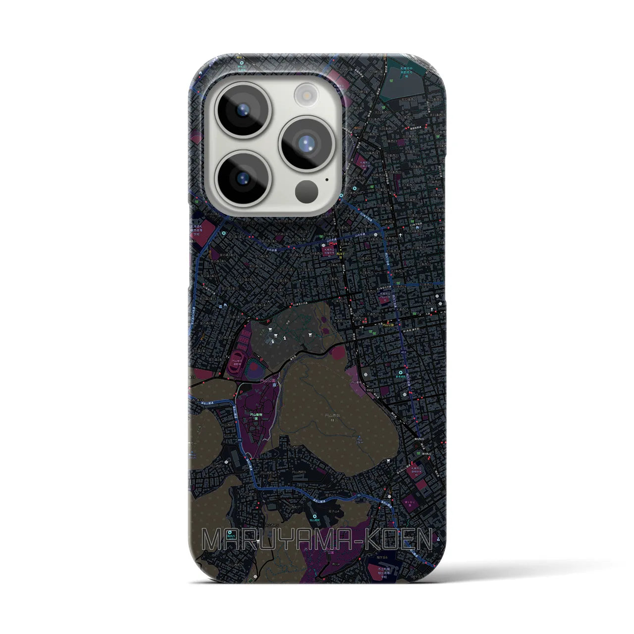 【円山公園(北海道)】地図柄iPhoneケース(バックカバータイプ)