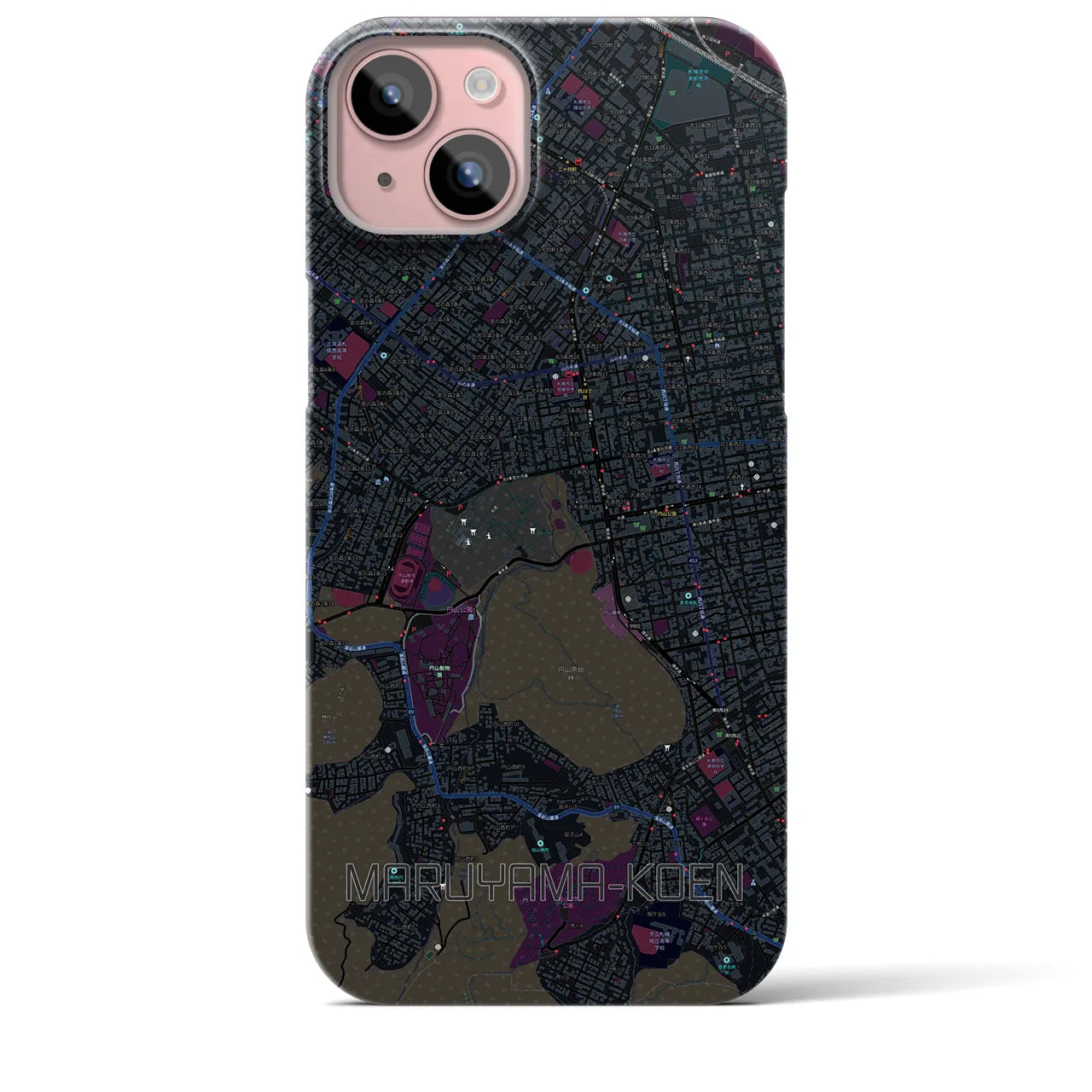 【円山公園(北海道)】地図柄iPhoneケース(バックカバータイプ)