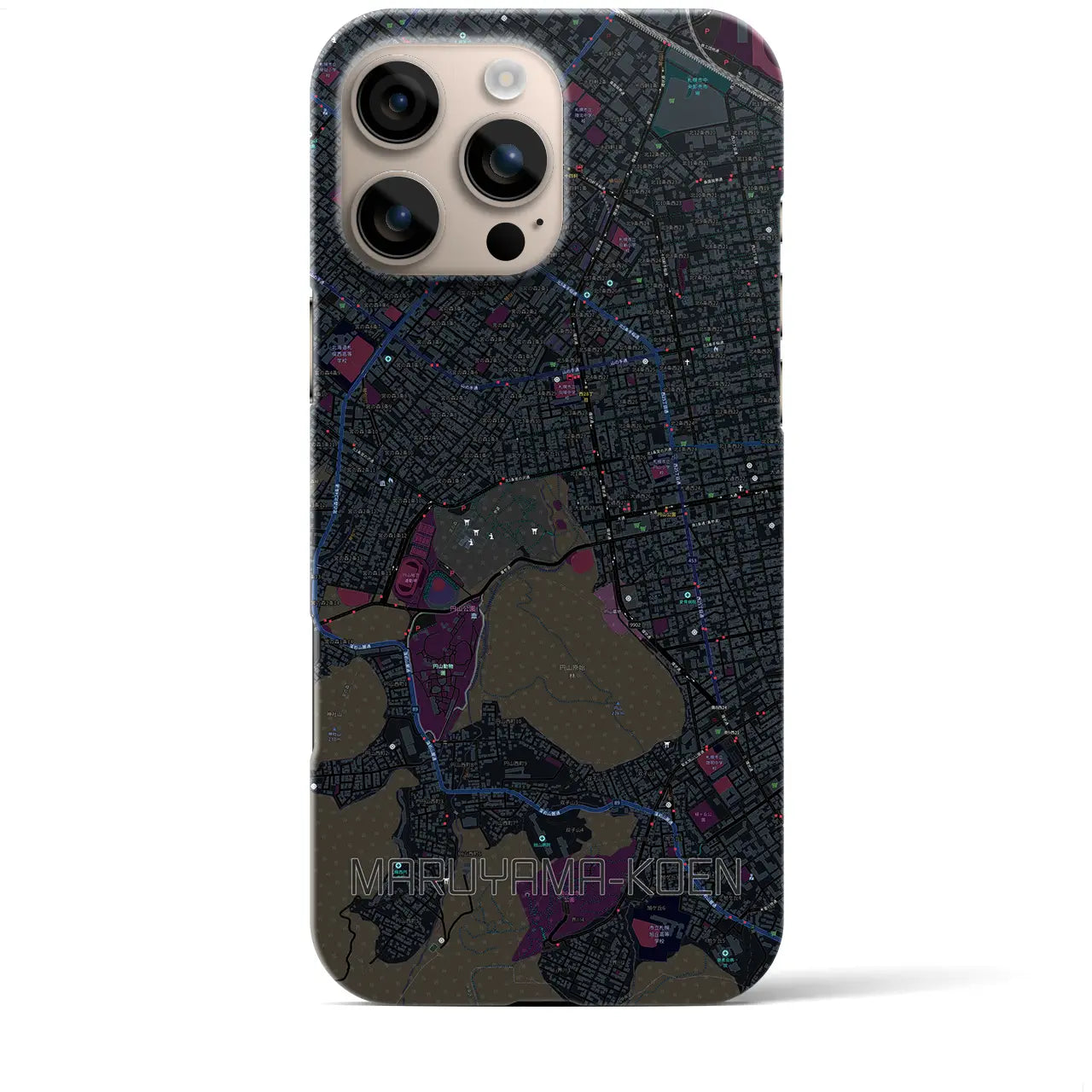 【円山公園(北海道)】地図柄iPhoneケース(バックカバータイプ)