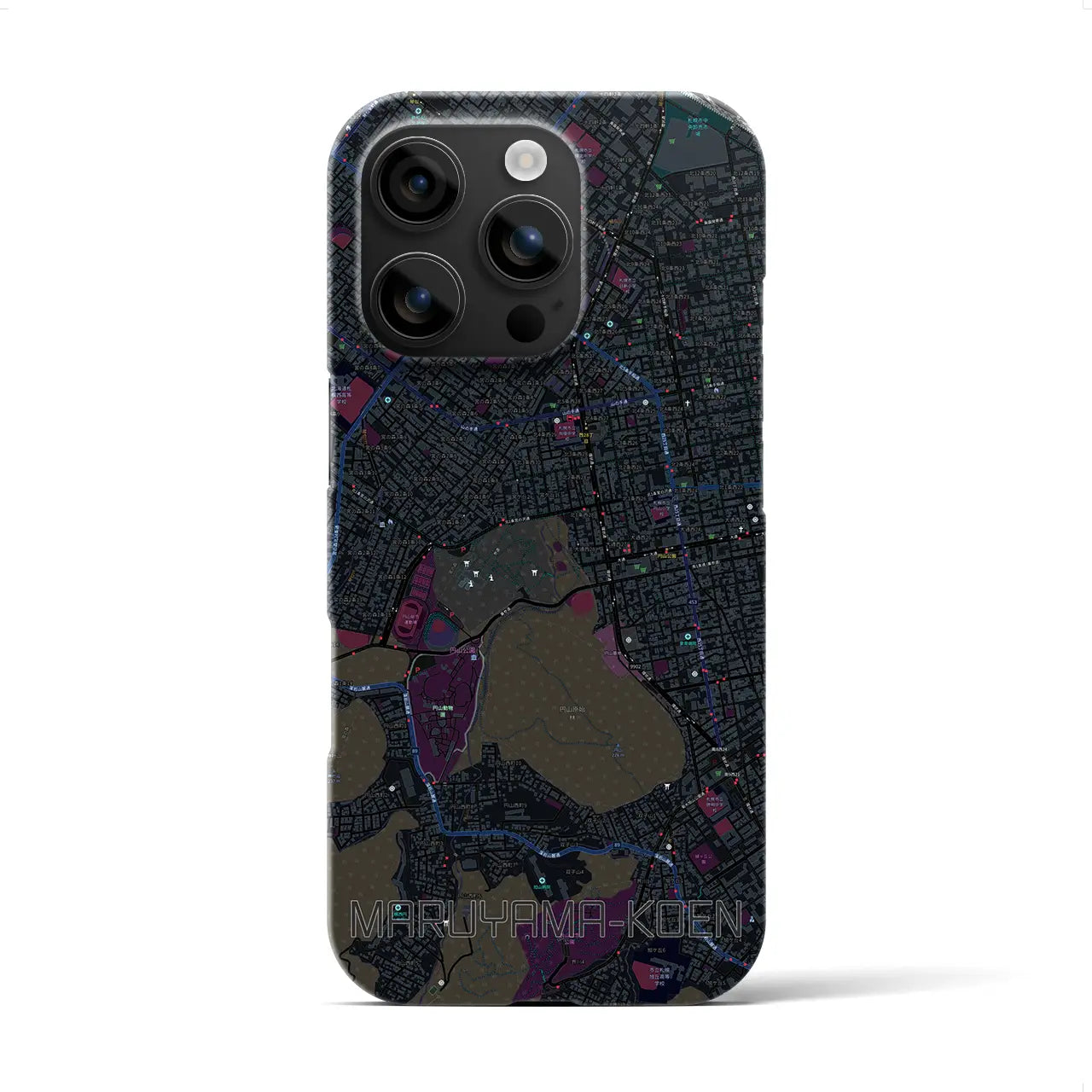 【円山公園(北海道)】地図柄iPhoneケース(バックカバータイプ)