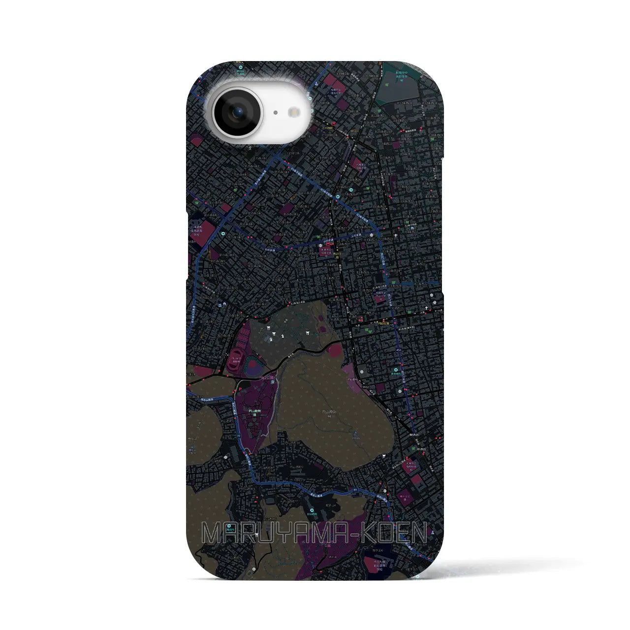 【円山公園(北海道)】地図柄iPhoneケース(バックカバータイプ)
