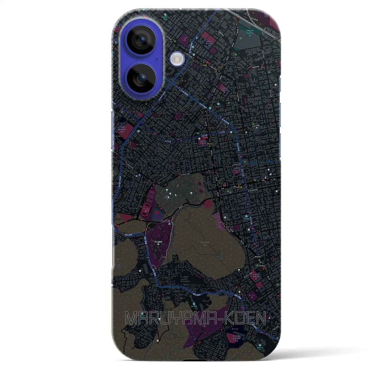 【円山公園(北海道)】地図柄iPhoneケース(バックカバータイプ)