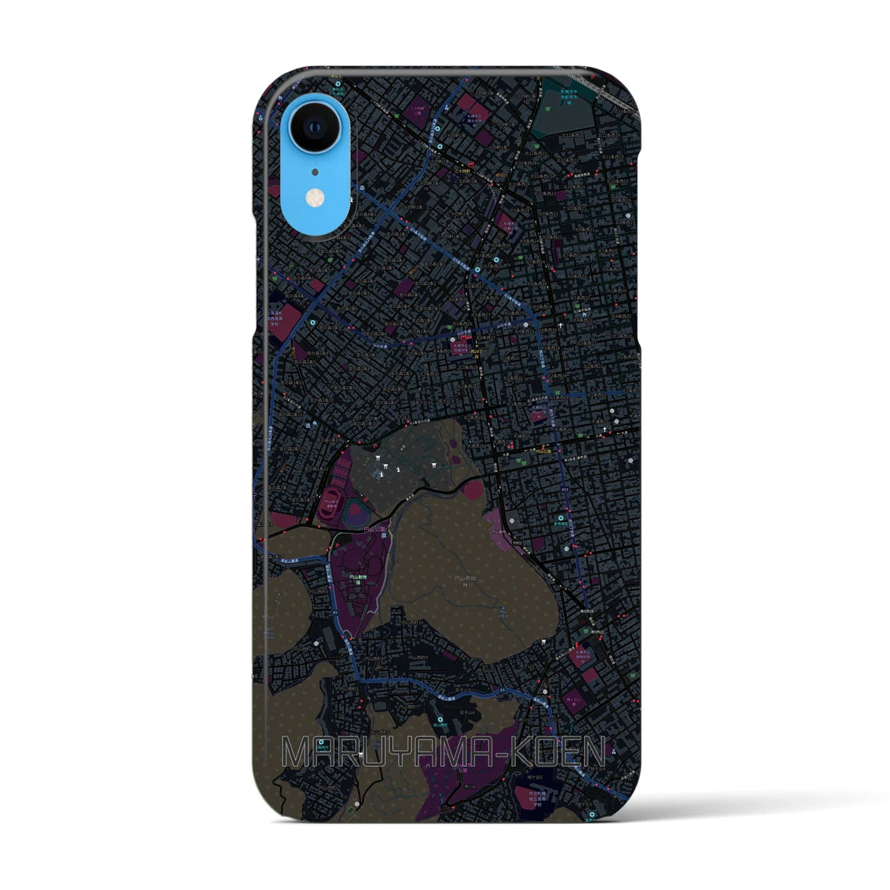【円山公園(北海道)】地図柄iPhoneケース(バックカバータイプ)