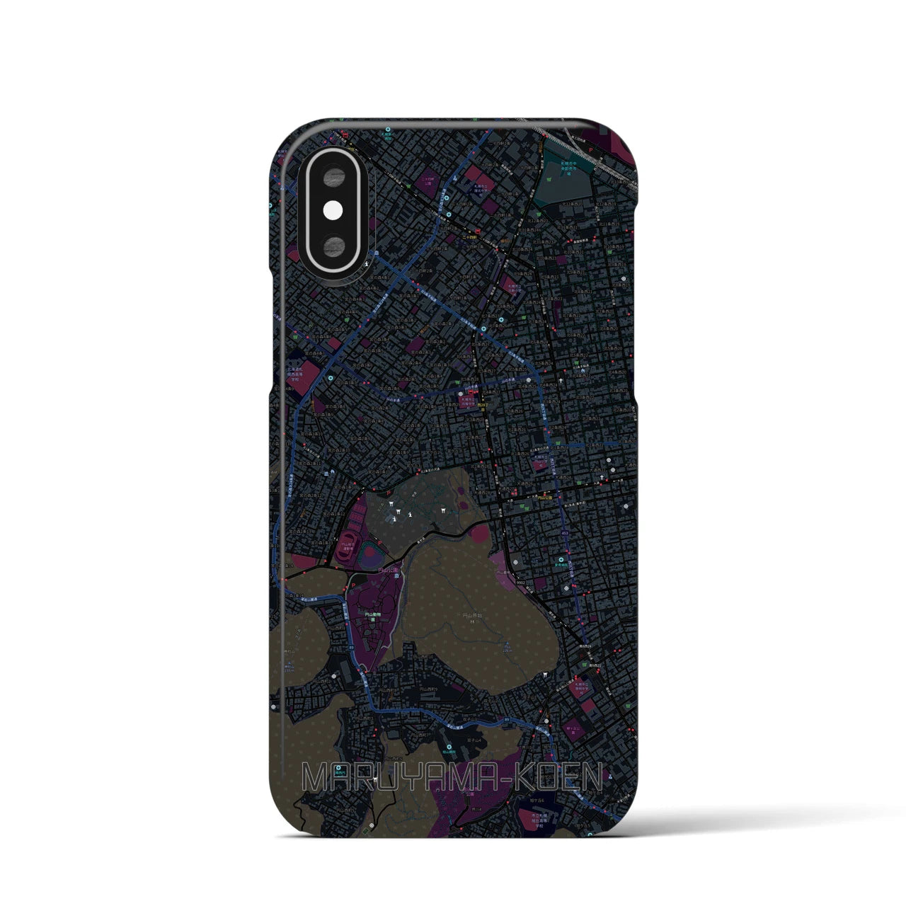【円山公園(北海道)】地図柄iPhoneケース(バックカバータイプ)