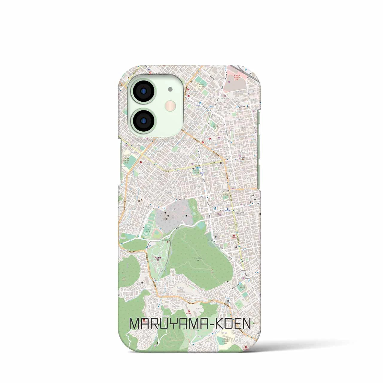 【円山公園(北海道)】地図柄iPhoneケース(バックカバータイプ)