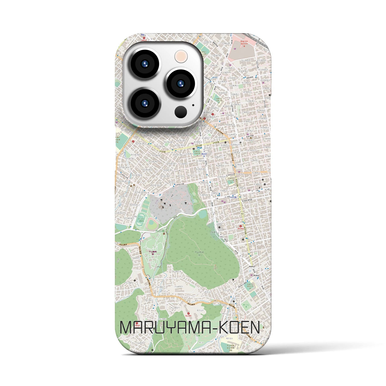 【円山公園(北海道)】地図柄iPhoneケース(バックカバータイプ)