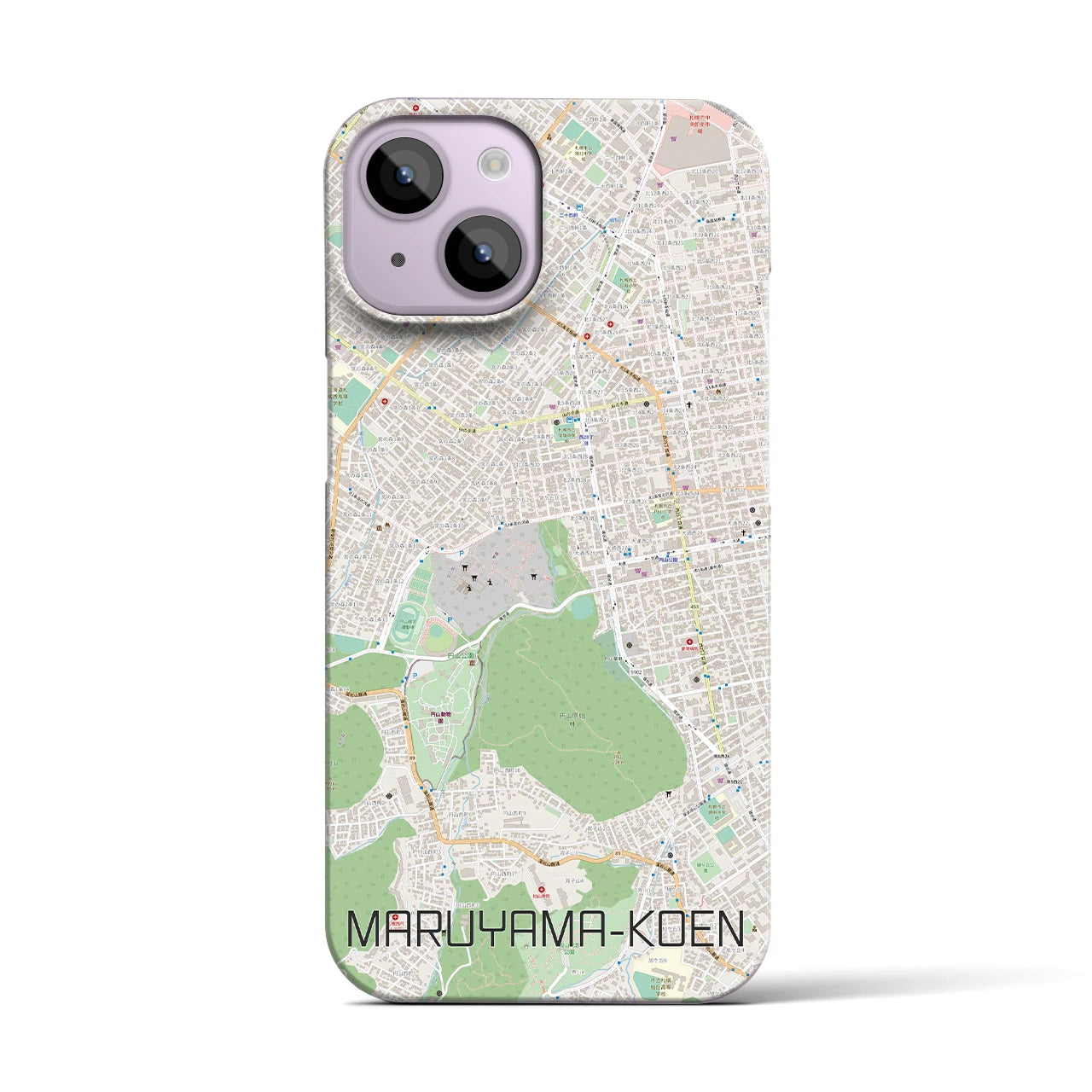 【円山公園(北海道)】地図柄iPhoneケース(バックカバータイプ)