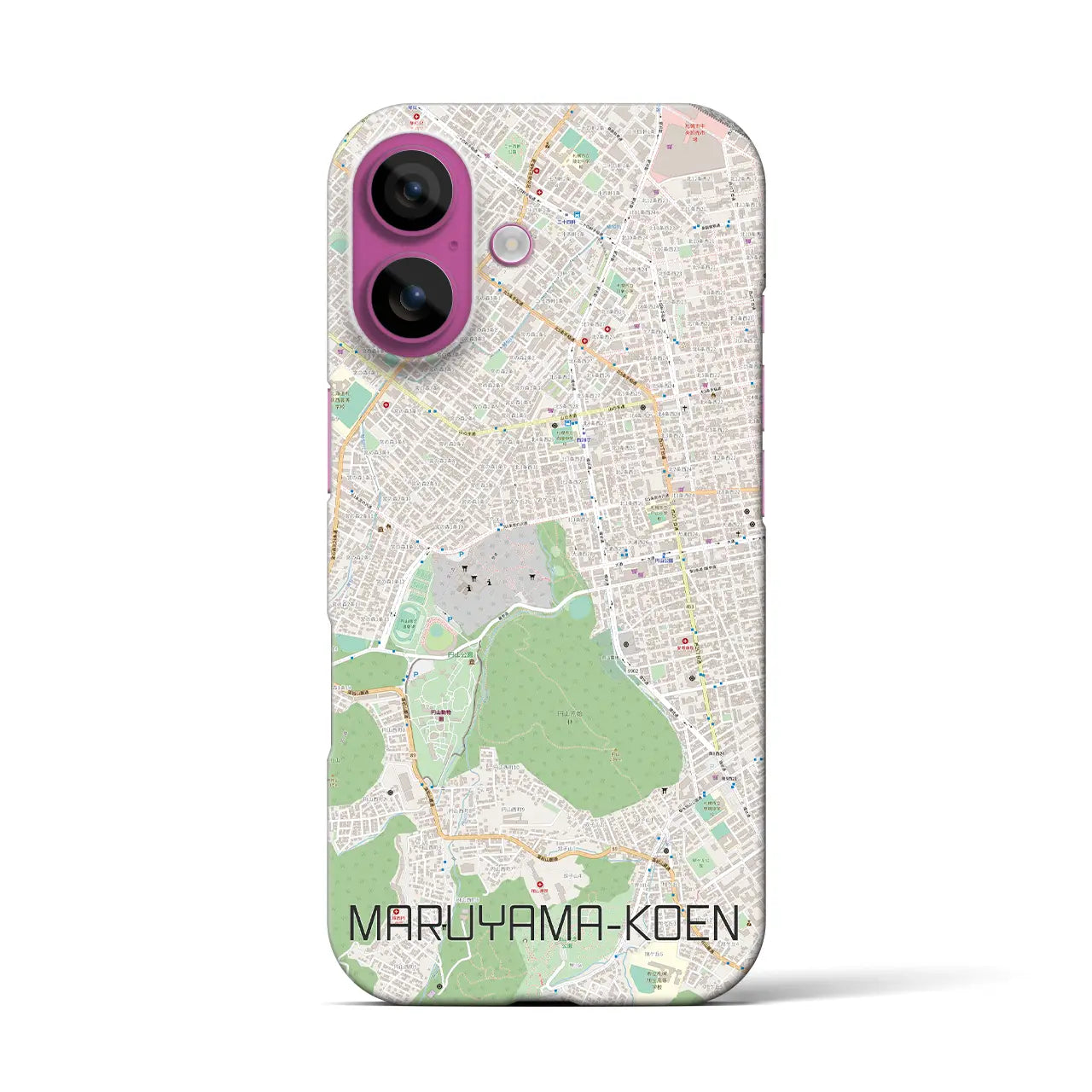 【円山公園(北海道)】地図柄iPhoneケース(バックカバータイプ)