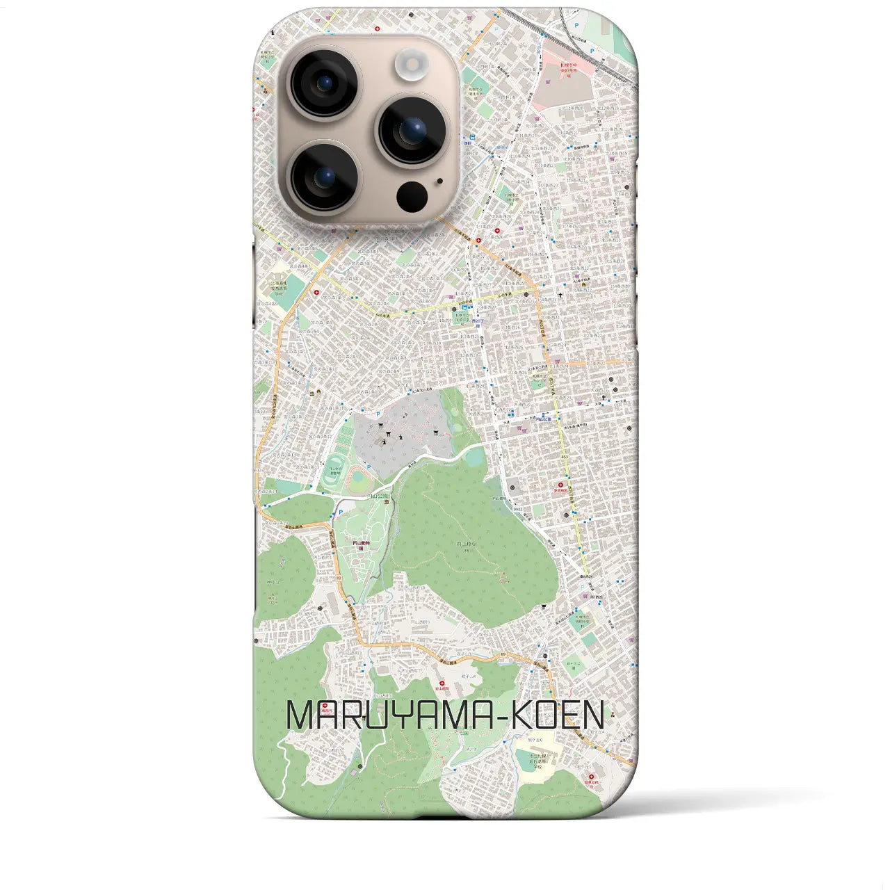 【円山公園(北海道)】地図柄iPhoneケース(バックカバータイプ)