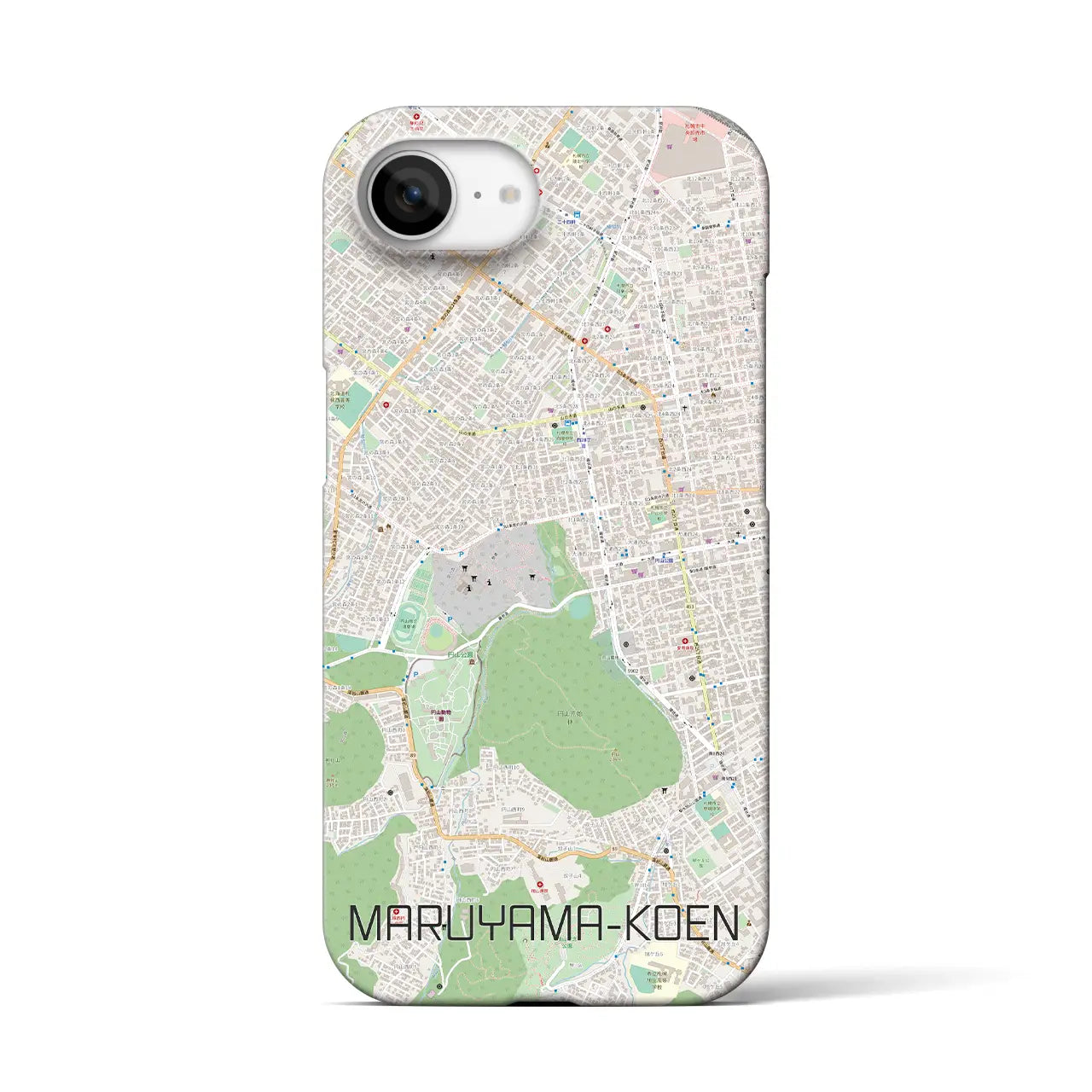 【円山公園(北海道)】地図柄iPhoneケース(バックカバータイプ)