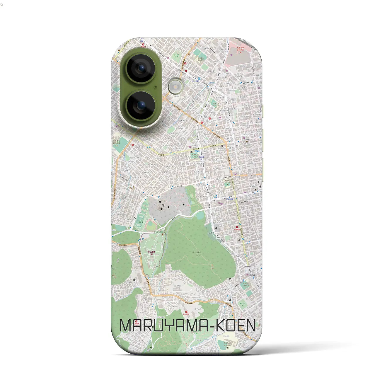 【円山公園(北海道)】地図柄iPhoneケース(バックカバータイプ)