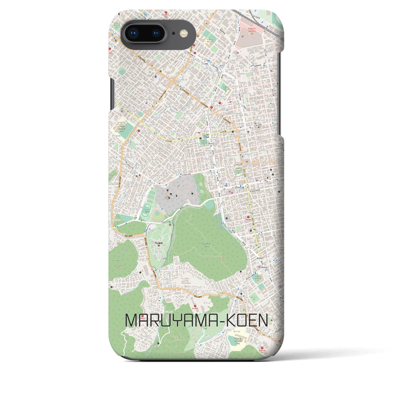 【円山公園(北海道)】地図柄iPhoneケース(バックカバータイプ)