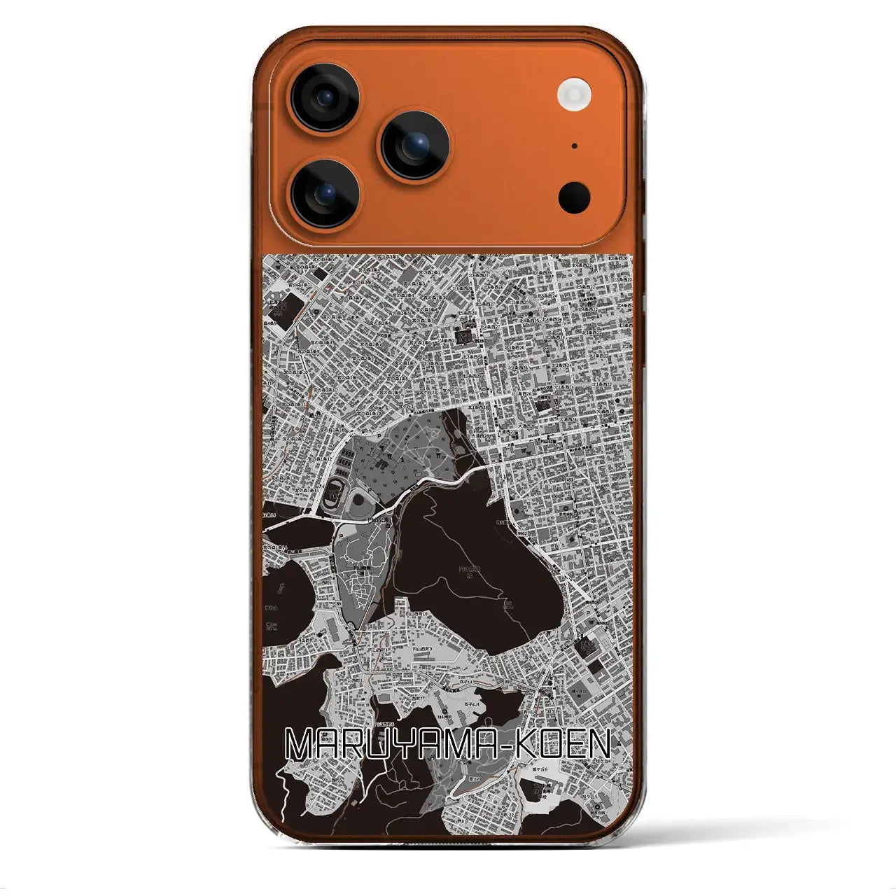 【円山公園(北海道)】地図柄iPhoneケース(クリアタイプ)モノトーン・iPhone 17 Pro Max 用