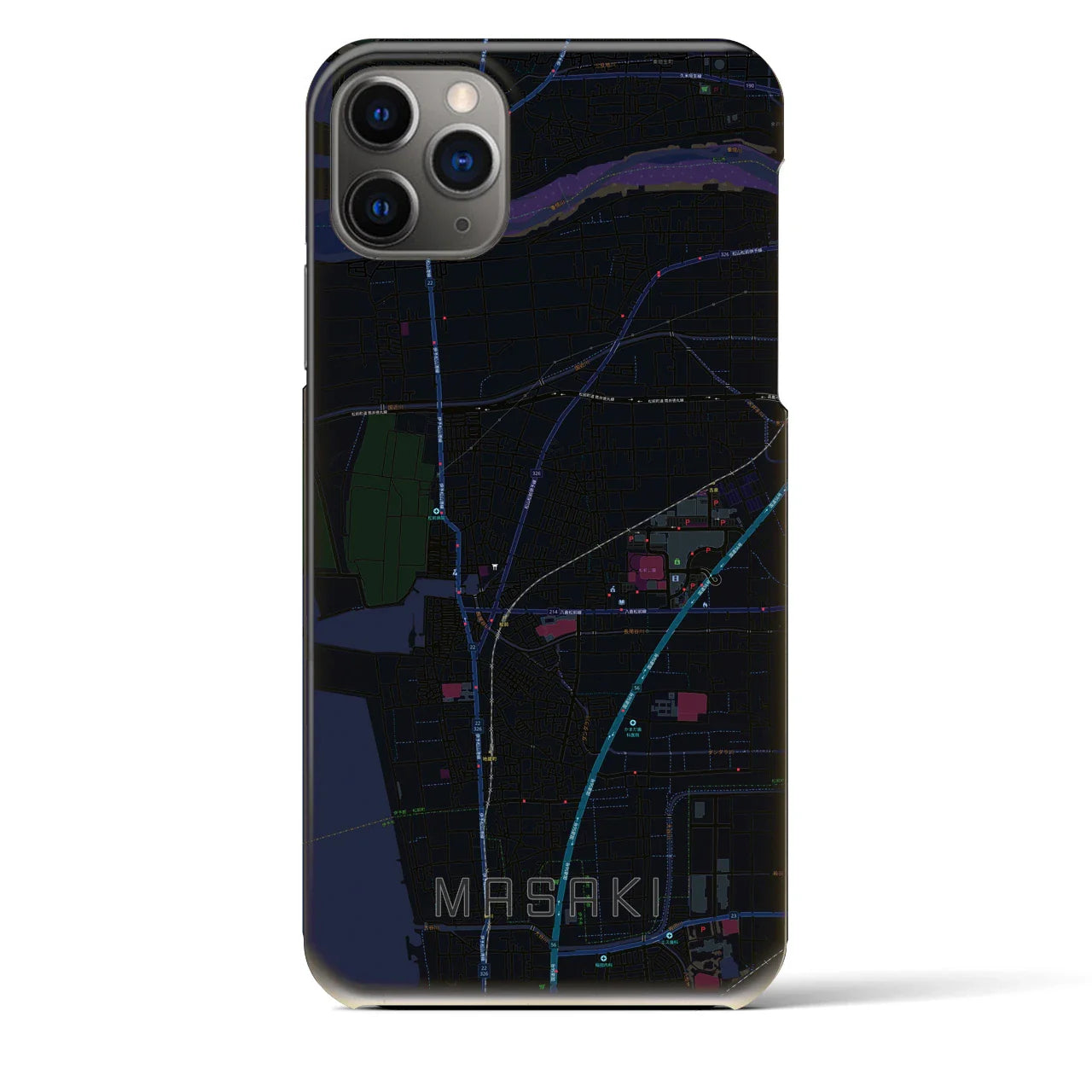 【松前(愛媛県)】地図柄iPhoneケース(バックカバータイプ)