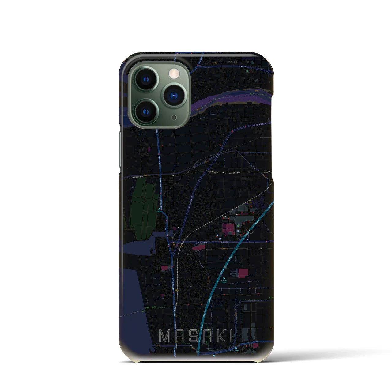 【松前(愛媛県)】地図柄iPhoneケース(バックカバータイプ)