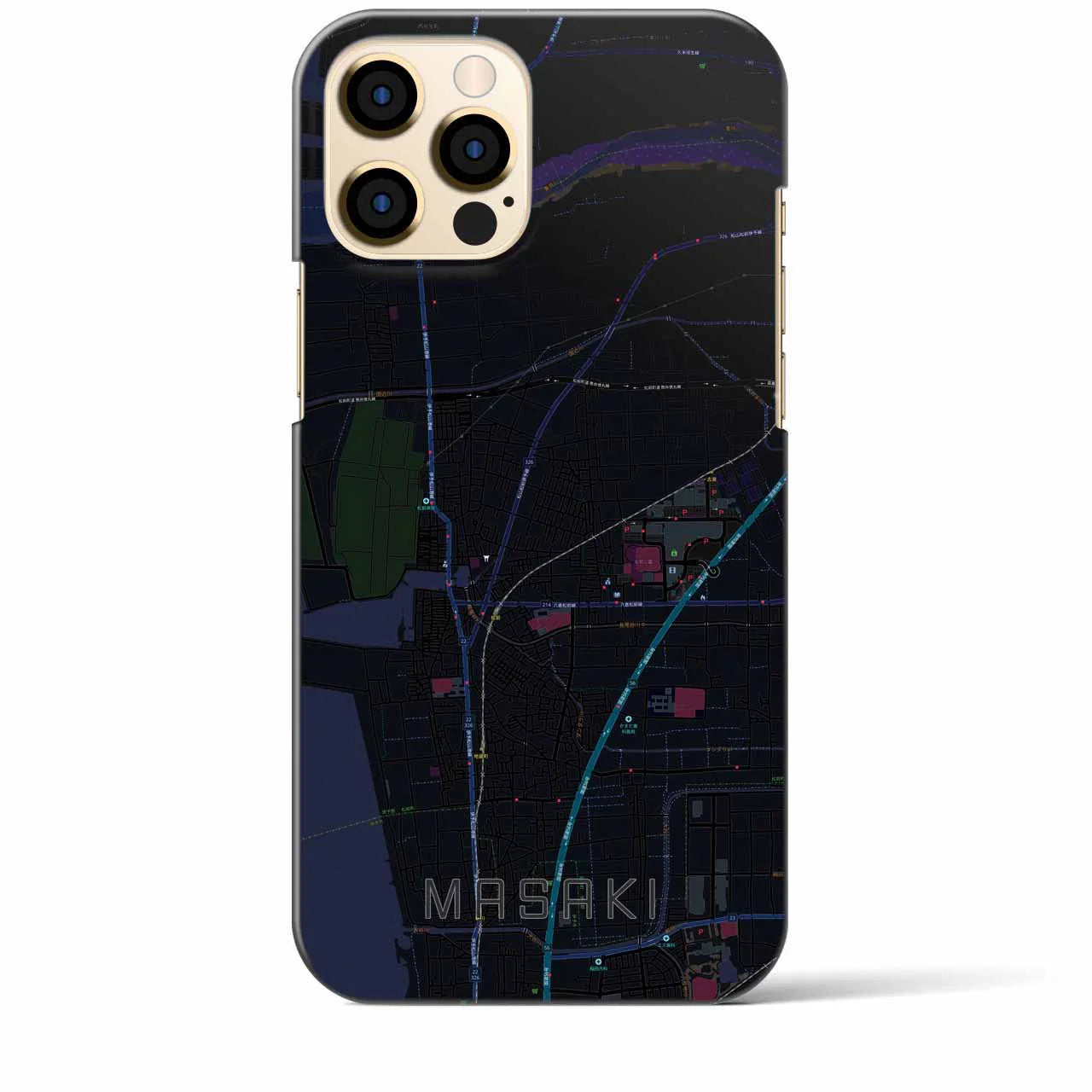 【松前(愛媛県)】地図柄iPhoneケース(バックカバータイプ)