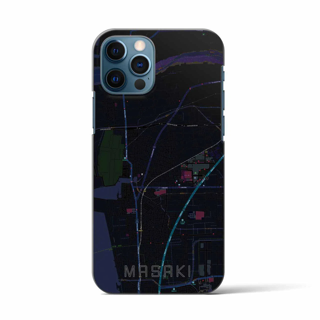 【松前(愛媛県)】地図柄iPhoneケース(バックカバータイプ)