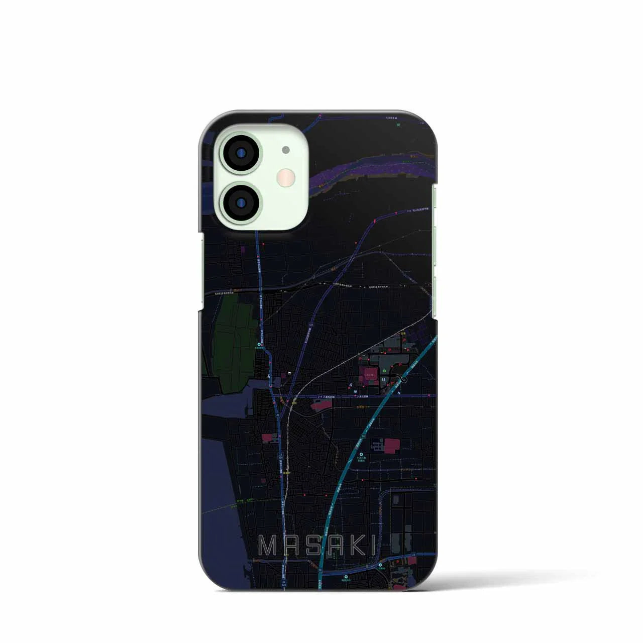 【松前(愛媛県)】地図柄iPhoneケース(バックカバータイプ)