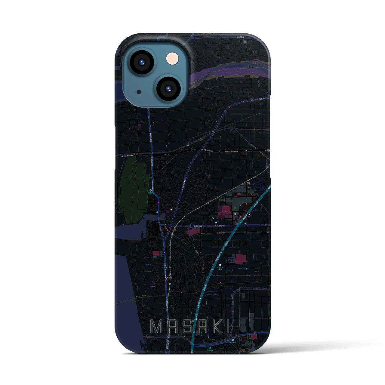 【松前(愛媛県)】地図柄iPhoneケース(バックカバータイプ)