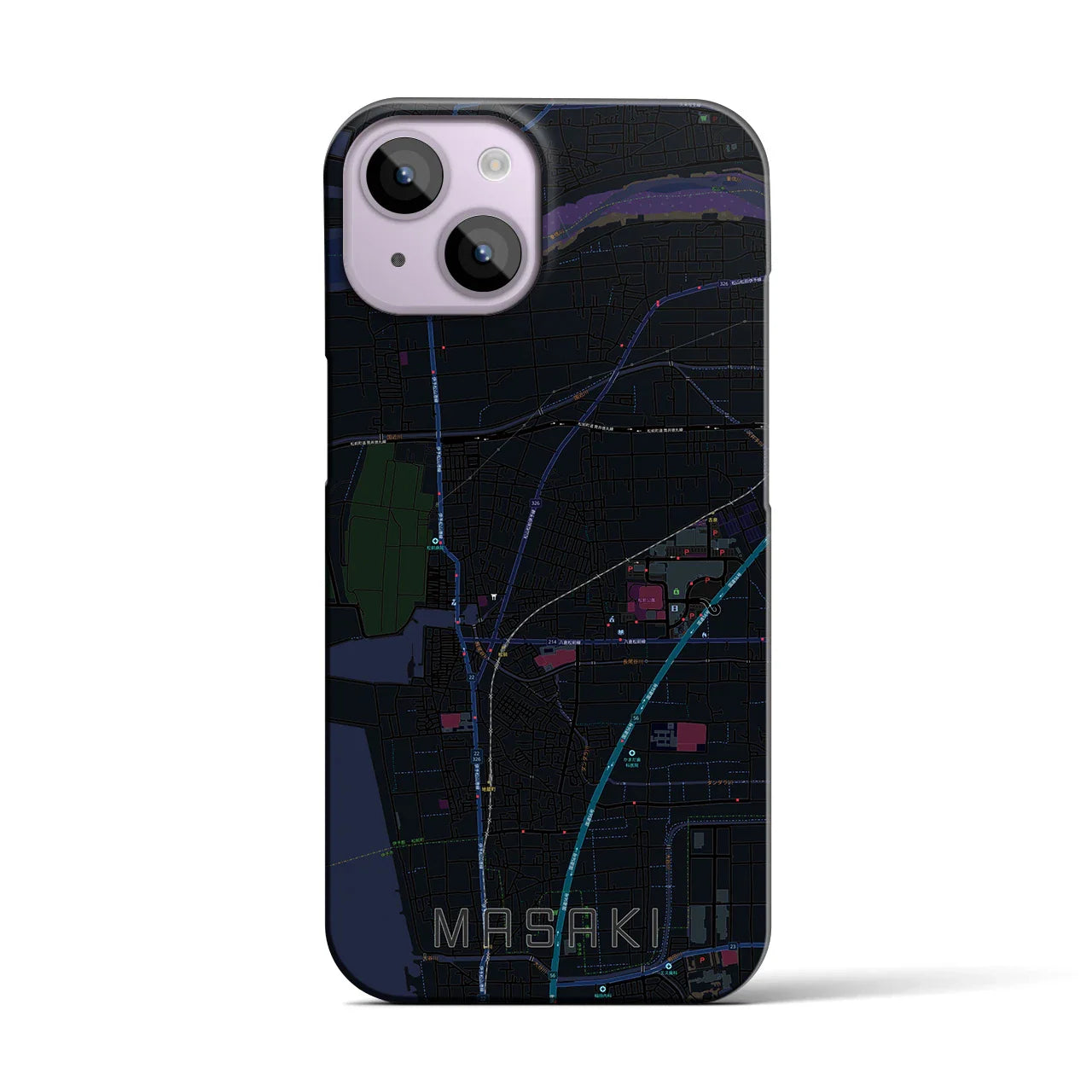 【松前(愛媛県)】地図柄iPhoneケース(バックカバータイプ)