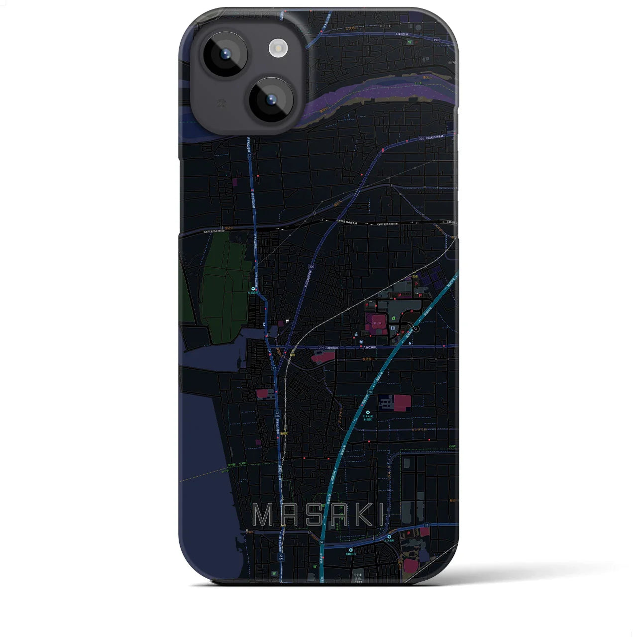【松前(愛媛県)】地図柄iPhoneケース(バックカバータイプ)