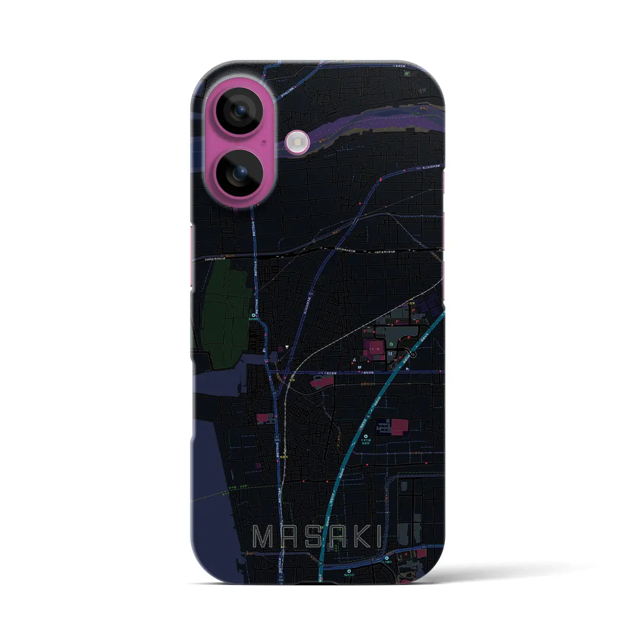 【松前(愛媛県)】地図柄iPhoneケース(バックカバータイプ)