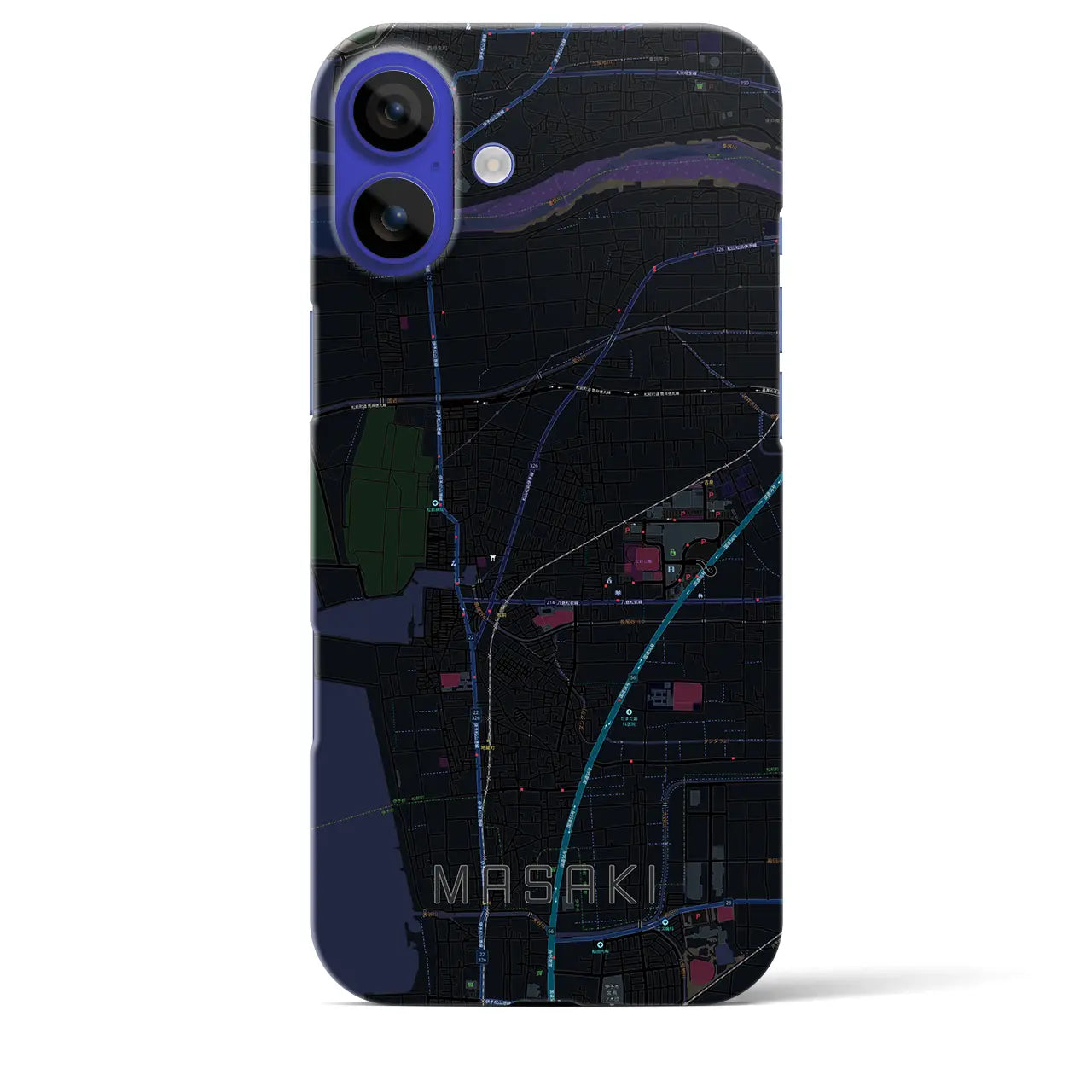 【松前(愛媛県)】地図柄iPhoneケース(バックカバータイプ)