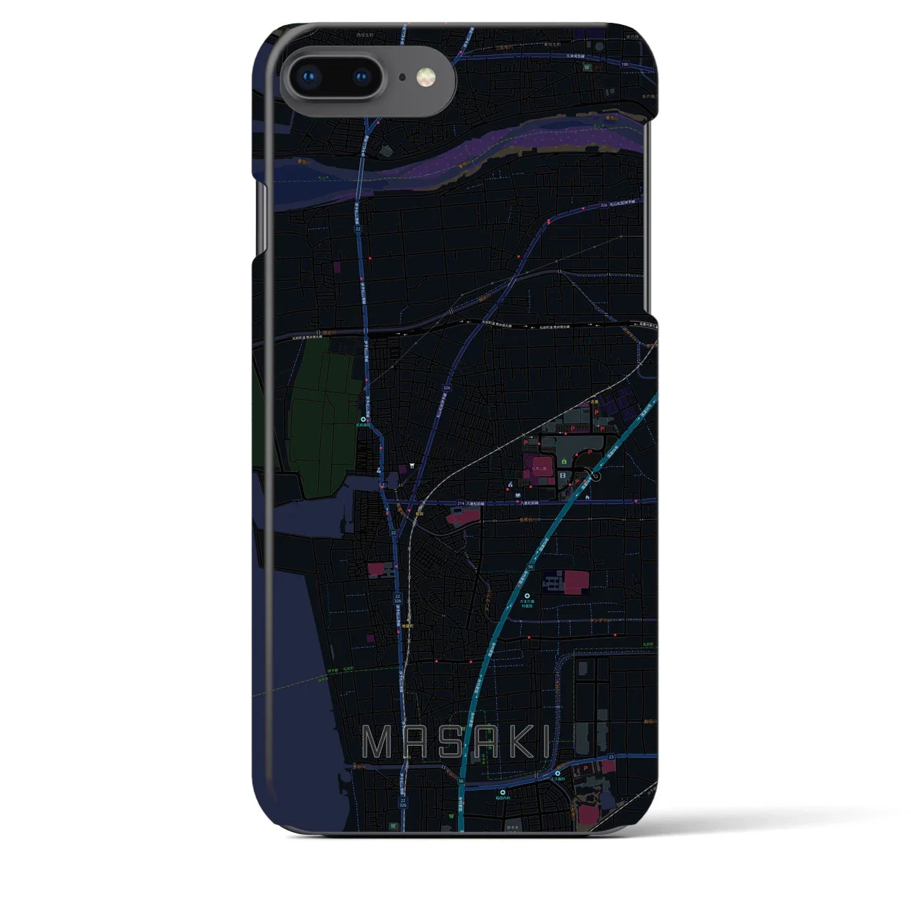 【松前(愛媛県)】地図柄iPhoneケース(バックカバータイプ)