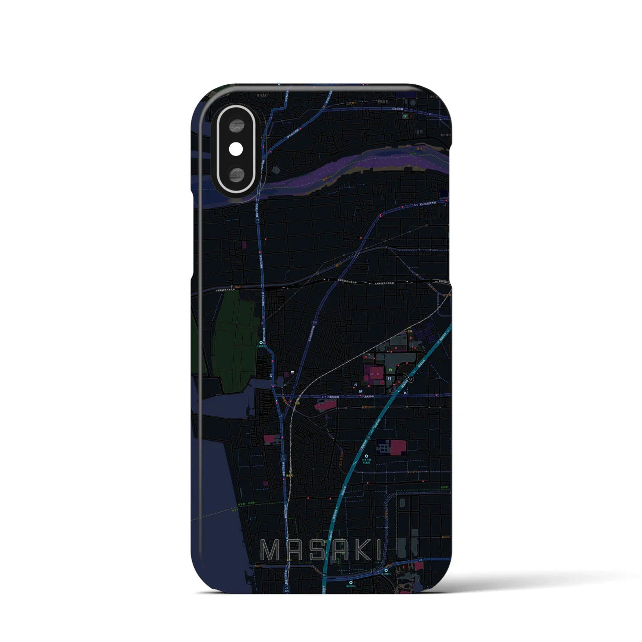 【松前(愛媛県)】地図柄iPhoneケース(バックカバータイプ)
