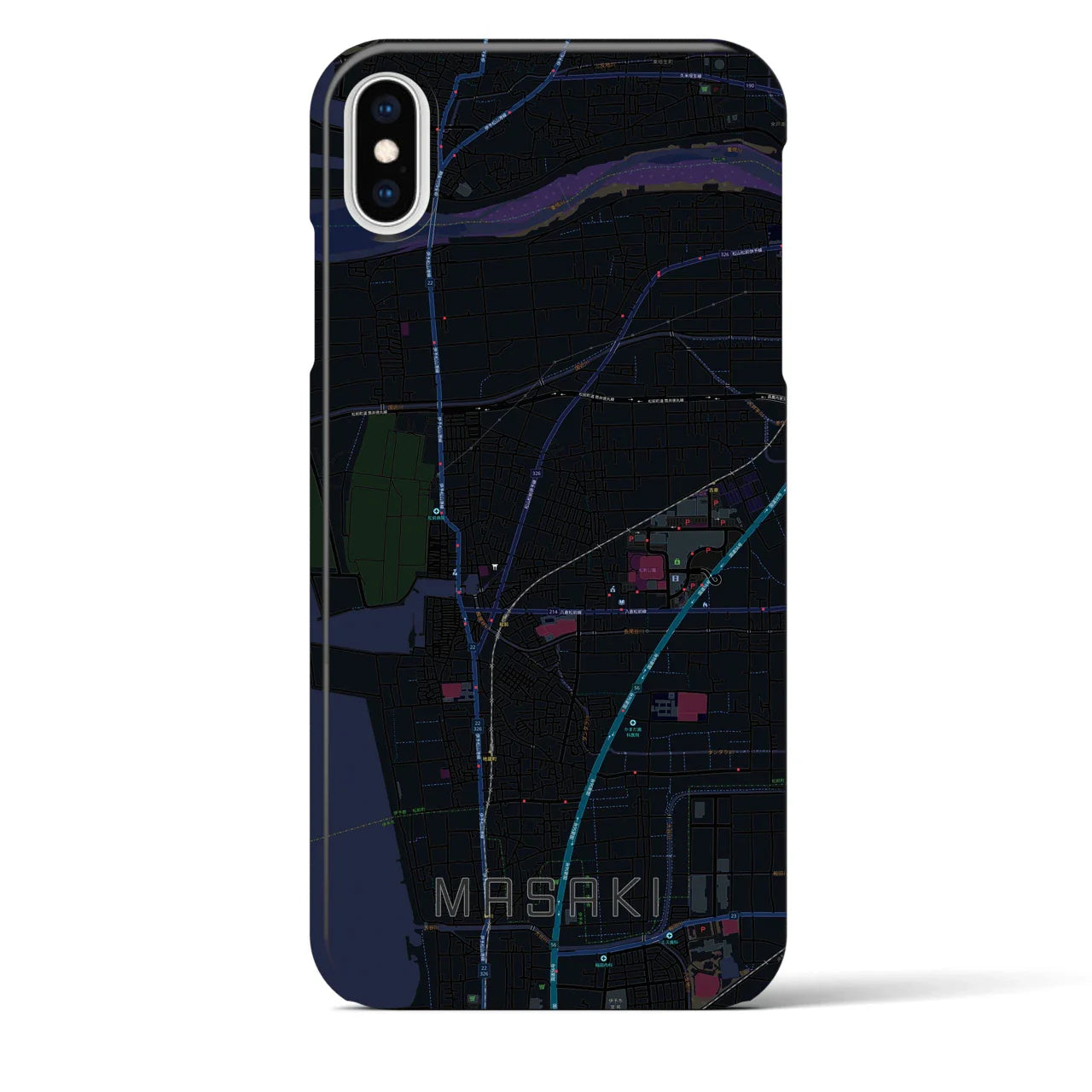 【松前(愛媛県)】地図柄iPhoneケース(バックカバータイプ)