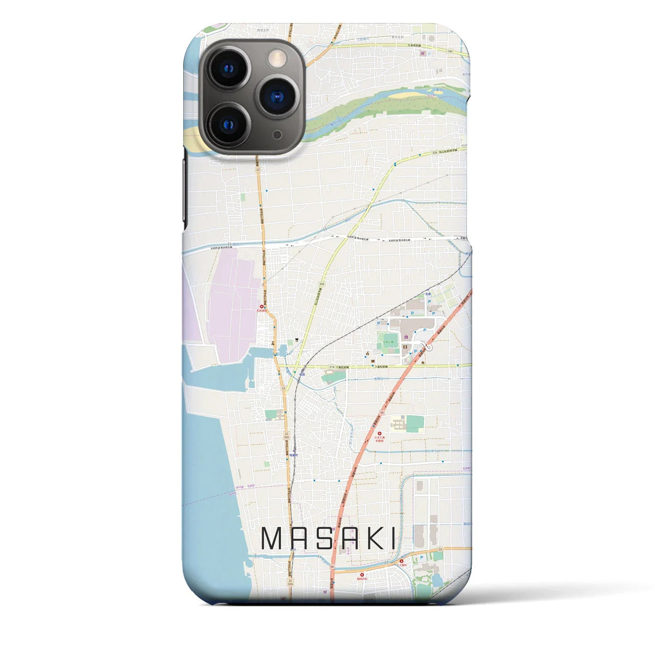 【松前(愛媛県)】地図柄iPhoneケース(バックカバータイプ)