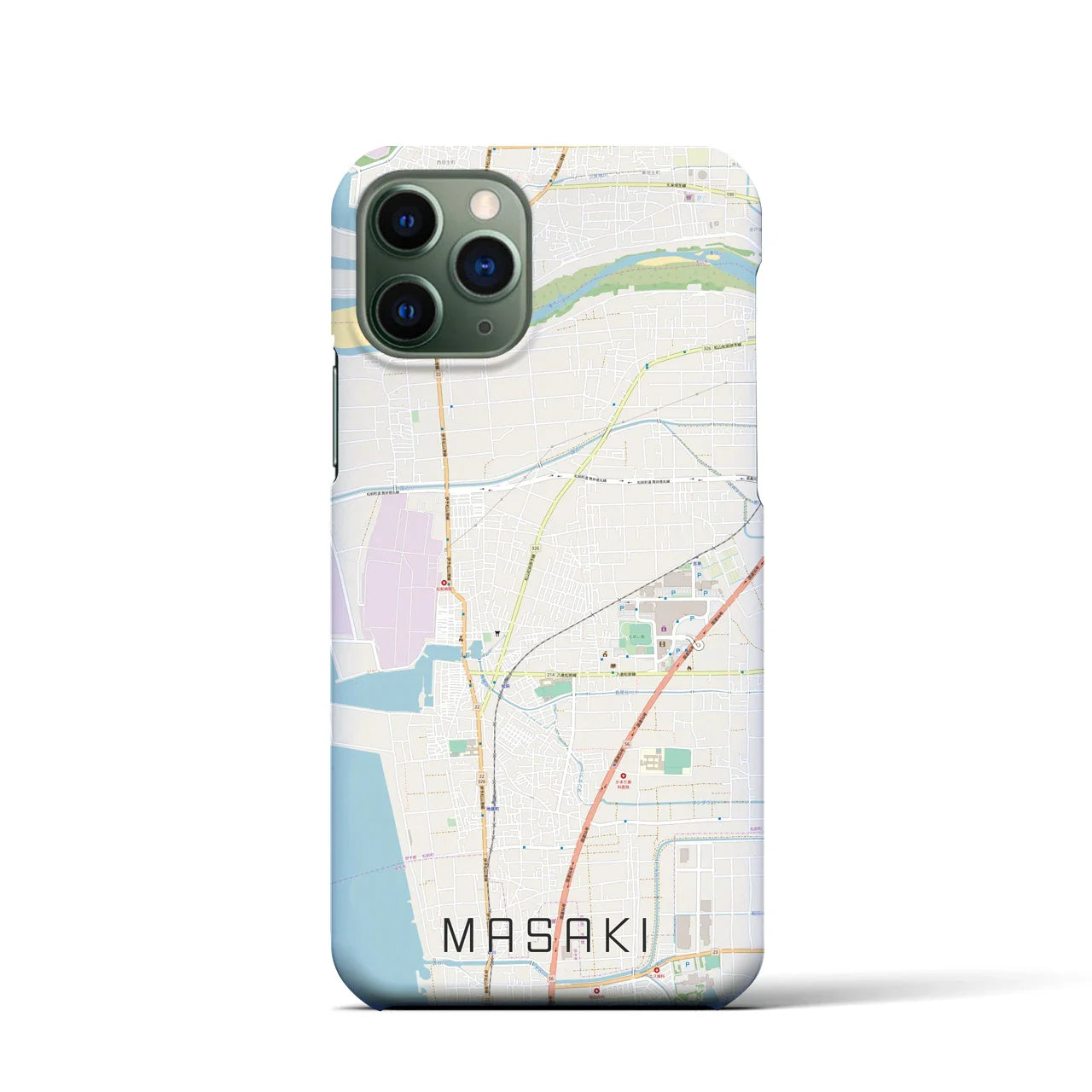 【松前(愛媛県)】地図柄iPhoneケース(バックカバータイプ)