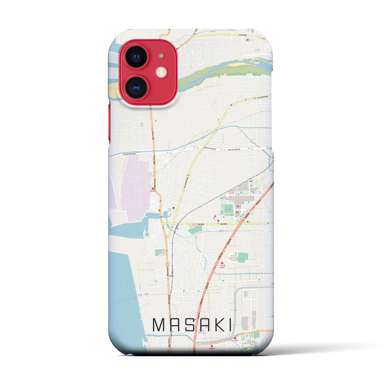 【松前(愛媛県)】地図柄iPhoneケース(バックカバータイプ)