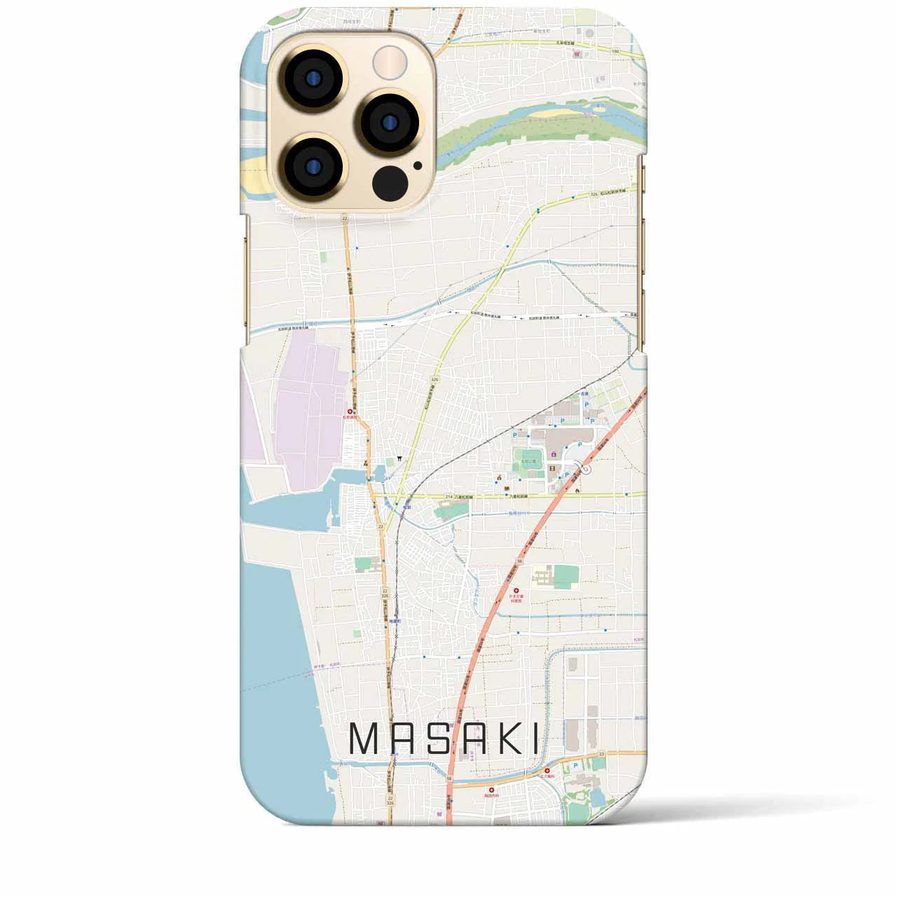 【松前(愛媛県)】地図柄iPhoneケース(バックカバータイプ)