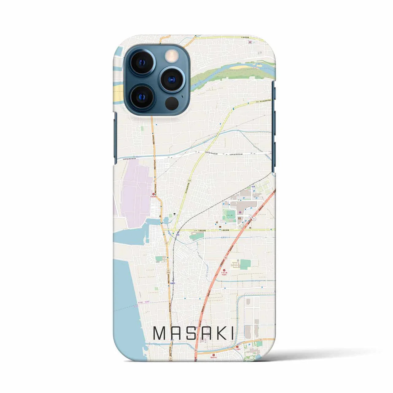 【松前(愛媛県)】地図柄iPhoneケース(バックカバータイプ)