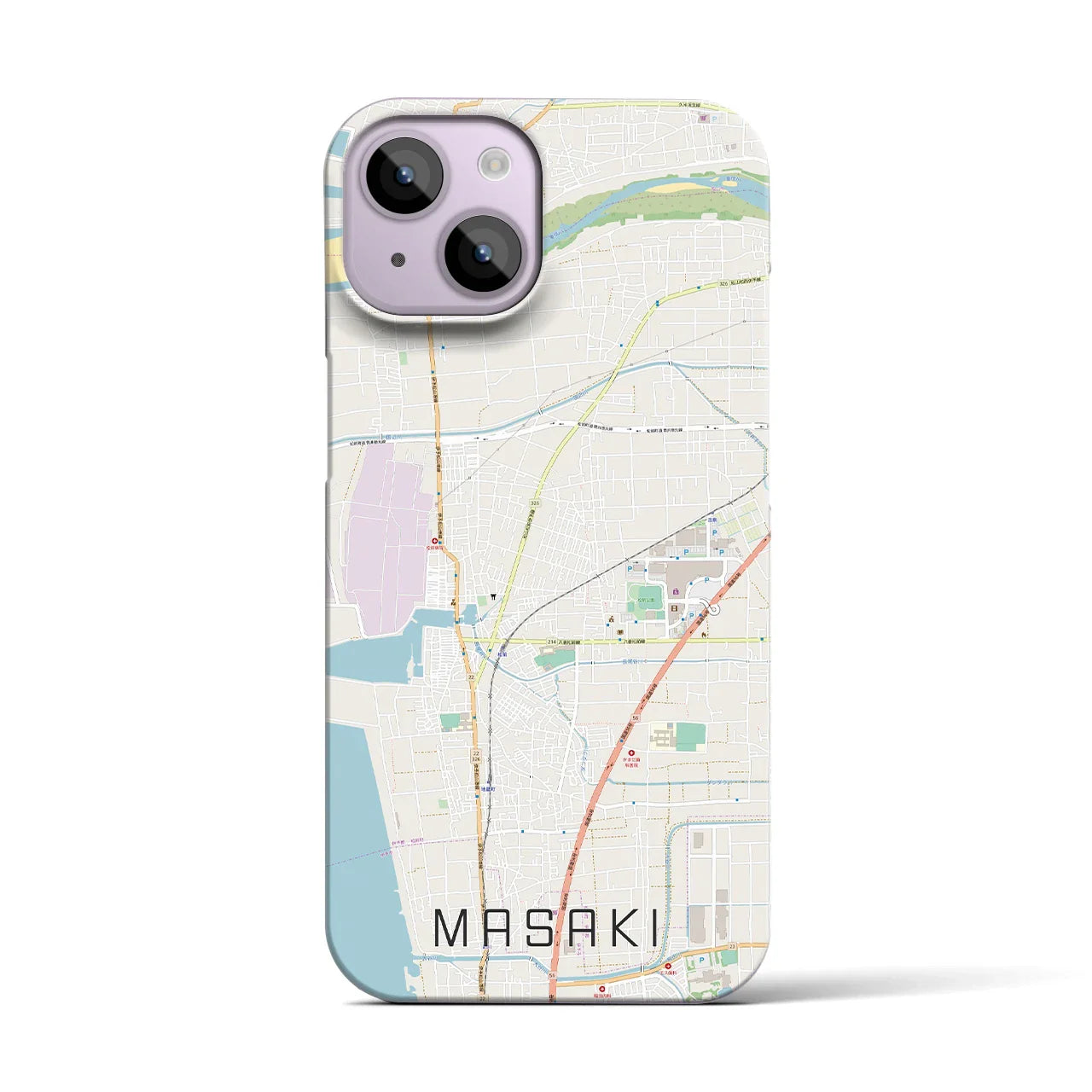 【松前(愛媛県)】地図柄iPhoneケース(バックカバータイプ)