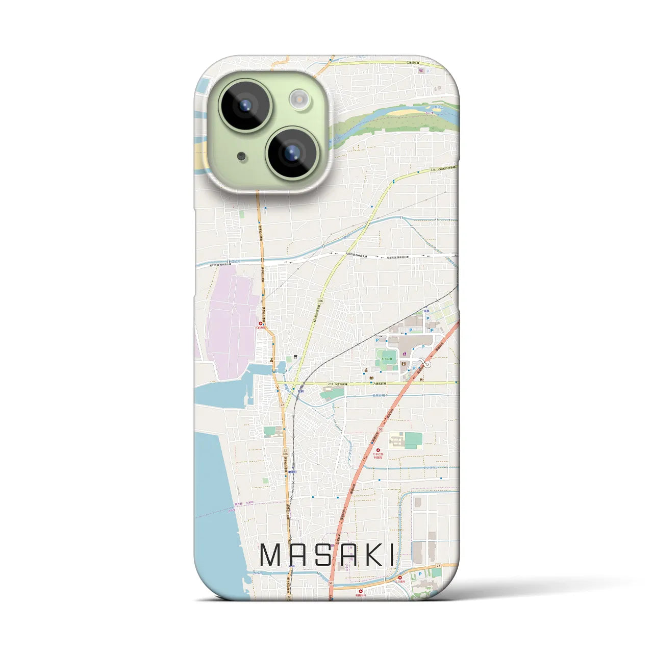 【松前(愛媛県)】地図柄iPhoneケース(バックカバータイプ)