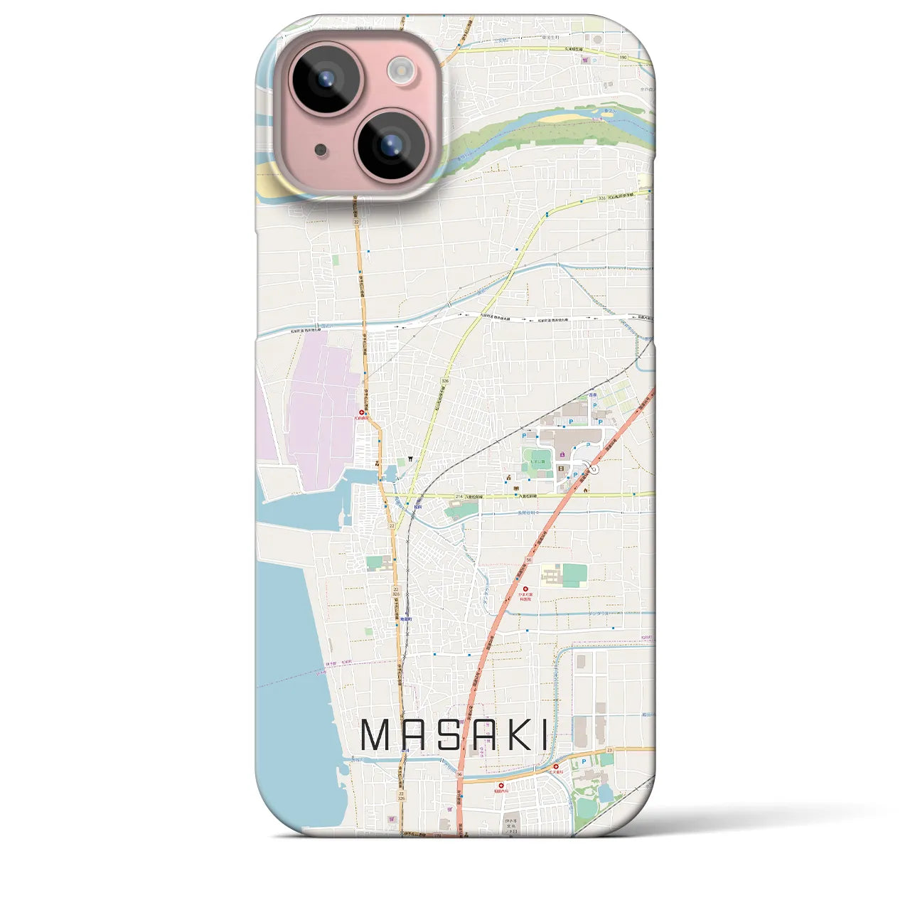 【松前(愛媛県)】地図柄iPhoneケース(バックカバータイプ)