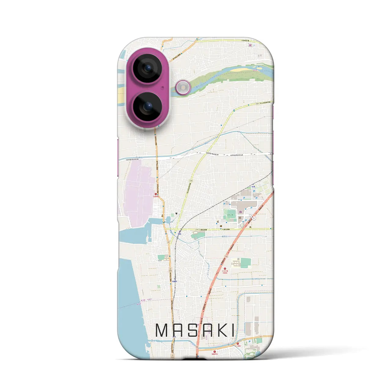 【松前(愛媛県)】地図柄iPhoneケース(バックカバータイプ)