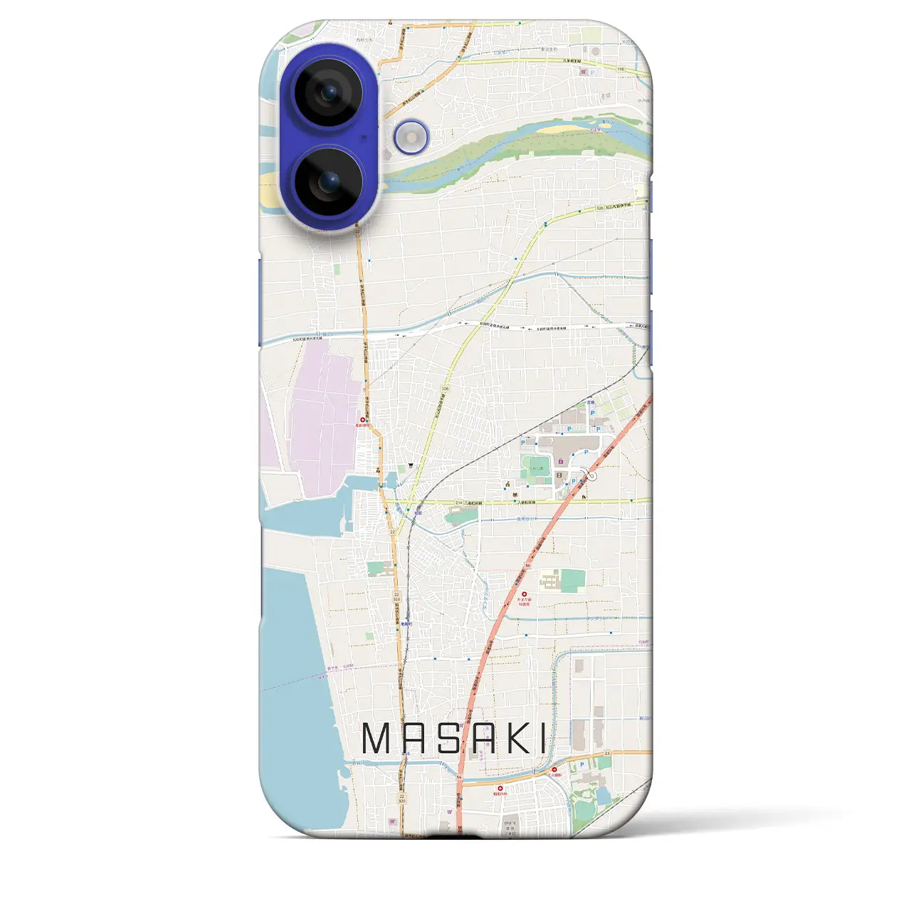 【松前(愛媛県)】地図柄iPhoneケース(バックカバータイプ)ナチュラル・iPhone 16 Pro Max 用