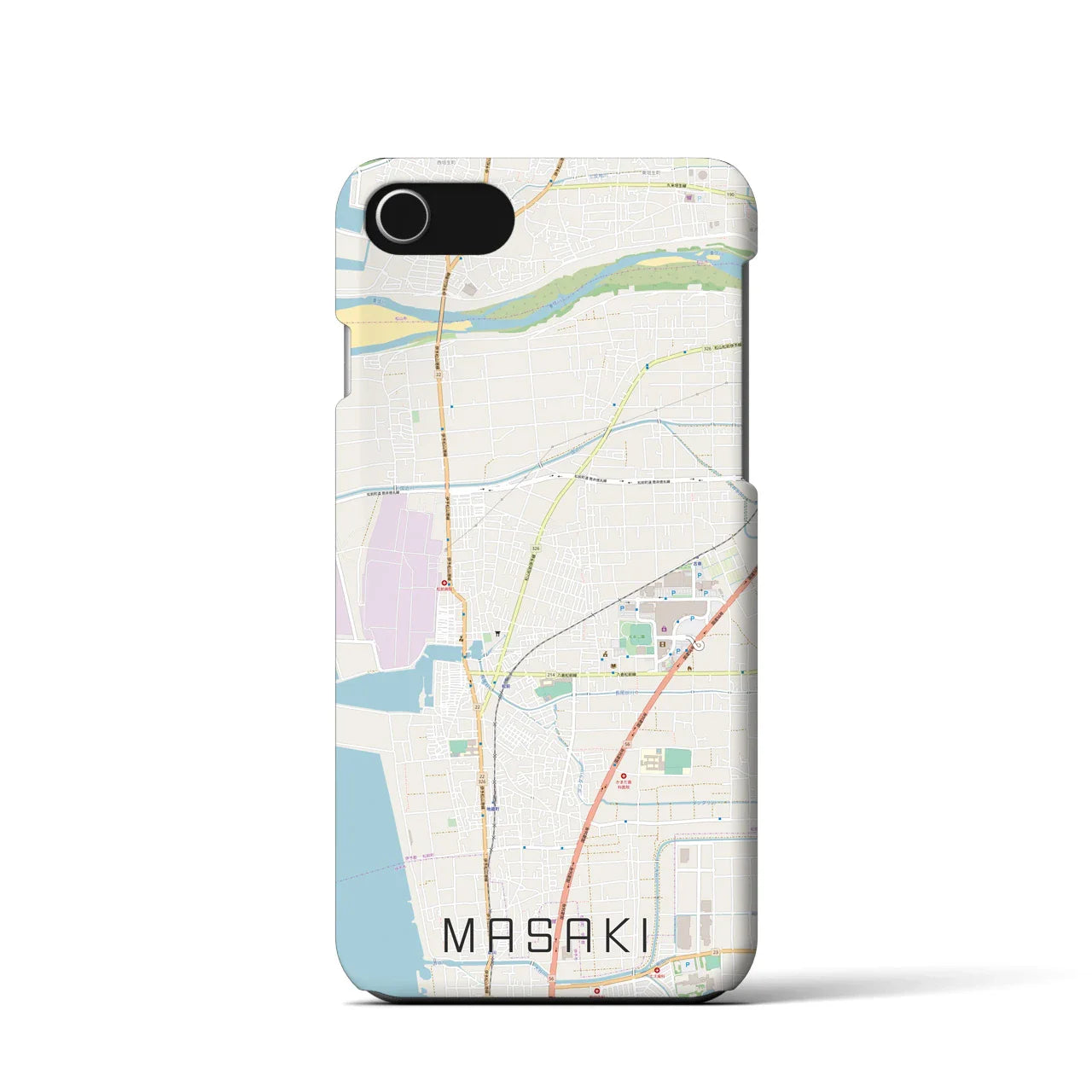 【松前(愛媛県)】地図柄iPhoneケース(バックカバータイプ)
